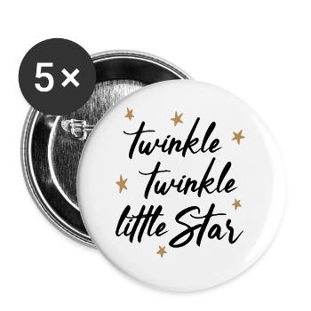 TWINKLE TWINKLE LITTLE STAR - Buttons groß 56 mm (5er Pack) - Weiß - Vorne