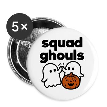 Squad Ghouls Halloween Pumpkin Crew - Buttons groß 56 mm (5er Pack) - Weiß - Vorne