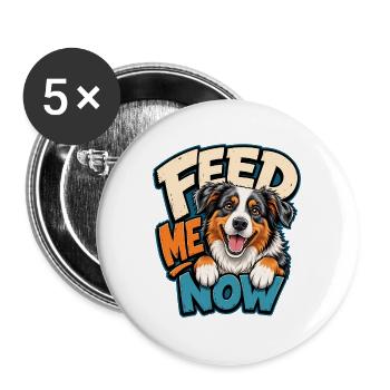 Australian Shepherd - Buttons groß 56 mm (5er Pack) - Weiß - Vorne