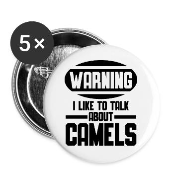 Kamel Humor Spruch - Buttons groß 56 mm (5er Pack) - Weiß - Vorne