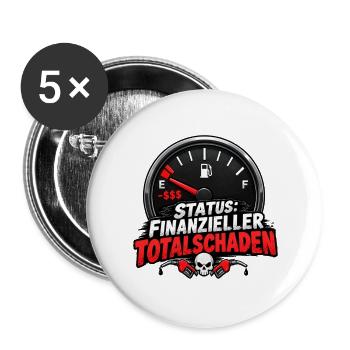 Benzinpreise Humor Design - Buttons groß 56 mm (5er Pack) - Weiß - Vorne