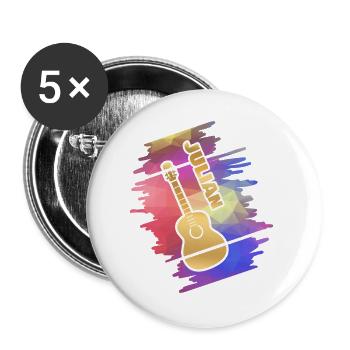 Gitarrenspielen Julian - Buttons groß 56 mm (5er Pack) - Weiß - Vorne