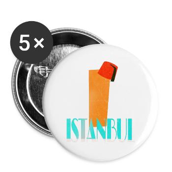 Istanbul Vintage Design - Buttons groß 56 mm (5er Pack) - Weiß - Vorne