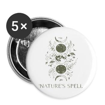 Naturzauber Kreislauf Muster - Buttons groß 56 mm (5er Pack) - Weiß - Vorne