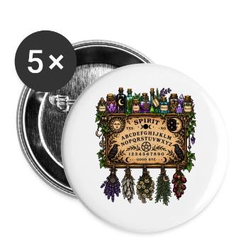Spirit Board Illustration – Zaubertränke, Magie - Buttons groß 56 mm (5er Pack) - Weiß - Vorne