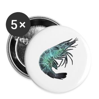 Röntgen Garnele Seafood - Buttons groß 56 mm (5er Pack) - Weiß - Vorne