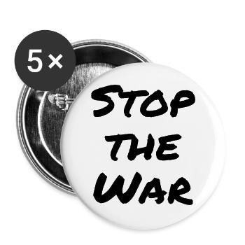 Stop the war - Buttons groß 56 mm (5er Pack) - Weiß - Vorne