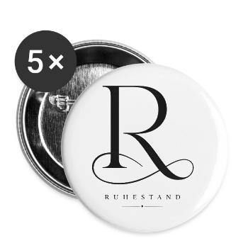 Ruhestand R Elegant Verschnörkelt Monogramm Spruch - Buttons groß 56 mm (5er Pack) - Weiß - Vorne