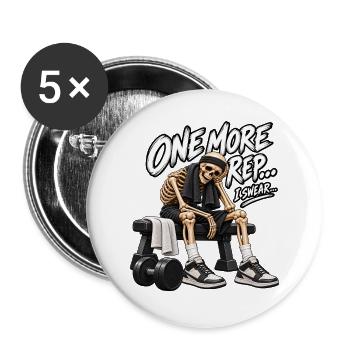 Noch eine Wiederholung, ich schwöre – lustiges Zitat aus dem Fitnessstudio - Buttons groß 56 mm (5er Pack) - Weiß - Vorne