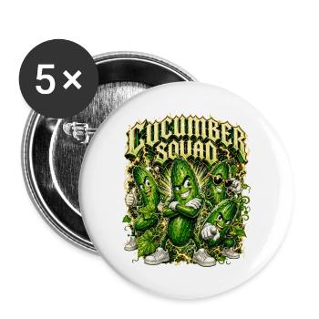 Gurke - Buttons groß 56 mm (5er Pack) - Weiß - Vorne