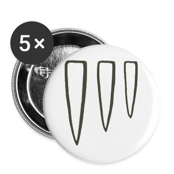 Drei-Punkt-Stammessymbol - Buttons groß 56 mm (5er Pack) - Weiß - Vorne