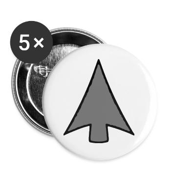 Pfeilspitze - Buttons groß 56 mm (5er Pack) - Weiß - Vorne
