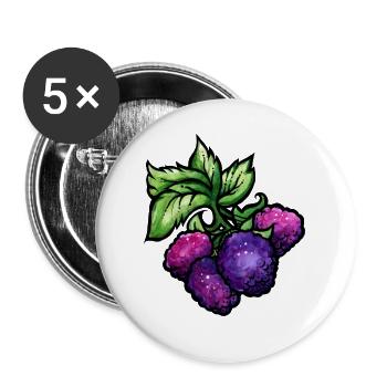 Aquarell-Himbeercluster - Buttons groß 56 mm (5er Pack) - Weiß - Vorne