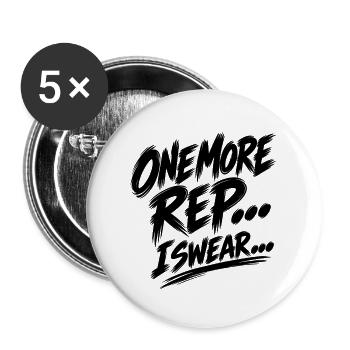 Noch eine Wiederholung – Fitnessstudio-Motivation - Buttons groß 56 mm (5er Pack) - Weiß - Vorne