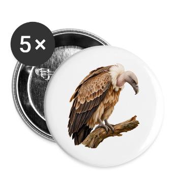 Geier auf dem Ast - Buttons groß 56 mm (5er Pack) - Weiß - Vorne