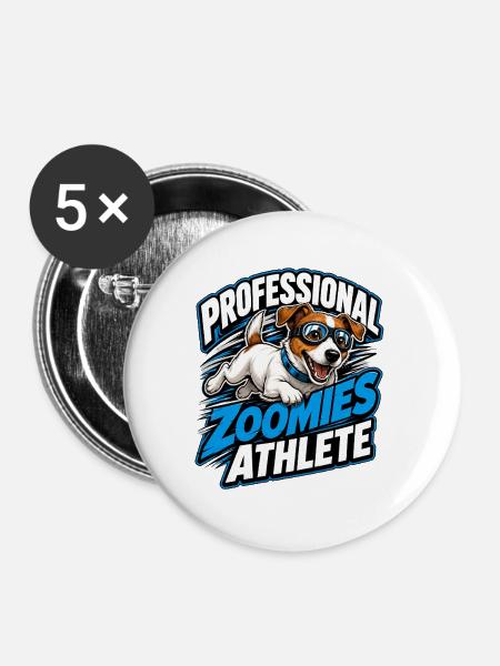 Jack Russell Terrier - Buttons groß 56 mm (5er Pack) - Weiß