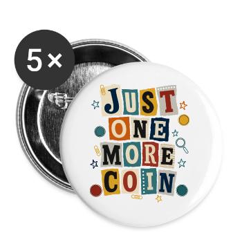 Münzsammeln Numismatiker Numismatik Münzsammler - Buttons groß 56 mm (5er Pack) - Weiß - Vorne