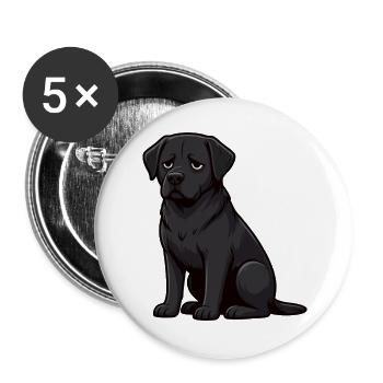 Labrador Labradorbesitzer Labradorliebhaber Labbi - Buttons groß 56 mm (5er Pack) - Weiß - Vorne