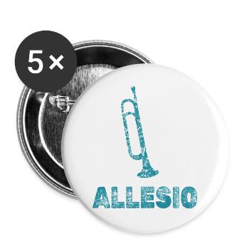 Trompeten Allesio - Buttons groß 56 mm (5er Pack) - Weiß - Vorne