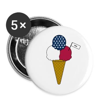 USA flag cream Eiscreme - Buttons groß 56 mm (5er Pack) - Weiß - Vorne