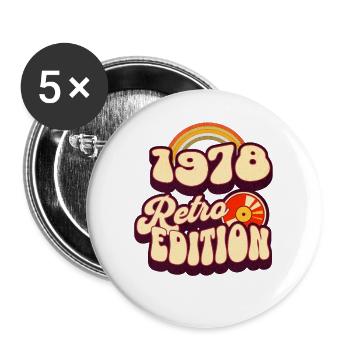 1978 Retro Edition Geburtstag Vintage 70er Spruch - Buttons groß 56 mm (5er Pack) - Weiß - Vorne