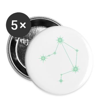 Waagestern Sternbild Tierkreiszeichen Grün - Buttons groß 56 mm (5er Pack) - Weiß - Vorne