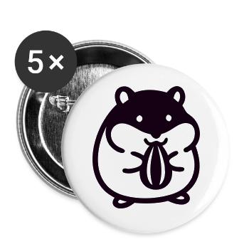 Suesser Hamster Icon - Buttons groß 56 mm (5er Pack) - Weiß - Vorne