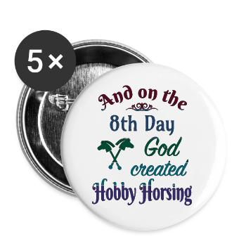 Hobby Horsing Horse Hobbyhorsing 8th Day - Buttons groß 56 mm (5er Pack) - Weiß - Vorne
