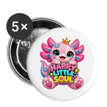 Kuschelmonster Happy Little Soul - Buttons groß 56 mm (5er Pack) - Weiß - Vorne