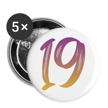 19 - Buttons groß 56 mm (5er Pack) - Weiß - Vorne