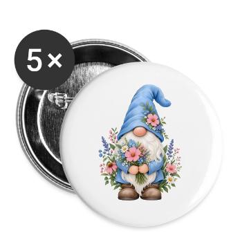 Süße Zwerge unter den Gnomen - Buttons groß 56 mm (5er Pack) - Weiß - Vorne