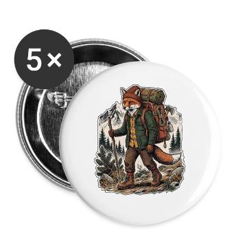Wander Fuchs - Buttons groß 56 mm (5er Pack) - Weiß - Vorne