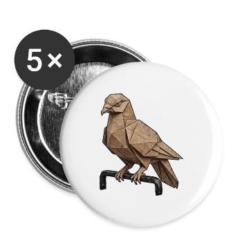 Papiervogel Kunst - Buttons groß 56 mm (5er Pack) - Weiß - Vorne