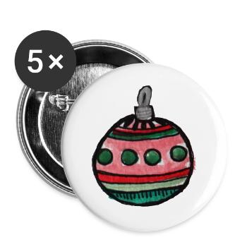 Pastellstreifen-Ornament - Buttons groß 56 mm (5er Pack) - Weiß - Vorne
