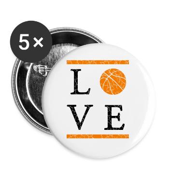 Basketball Design Streetball - Buttons groß 56 mm (5er Pack) - Weiß - Vorne