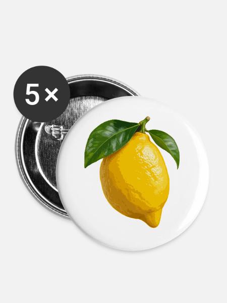 Zitrusfrüchte aus Amalfi - Buttons groß 56 mm (5er Pack) - Weiß