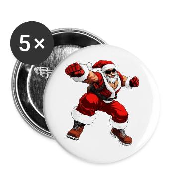 Boxer Weihnachten - Buttons groß 56 mm (5er Pack) - Weiß - Vorne