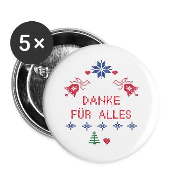 Danke für Alles - Buttons groß 56 mm (5er Pack) - Weiß - Vorne