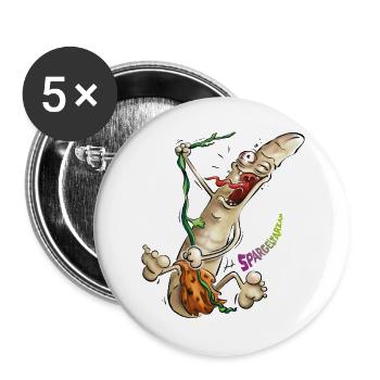 Spargeltarzan - Buttons groß 56 mm (5er Pack) - Weiß - Vorne