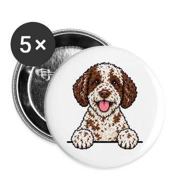Lagotto Romagnolo - Buttons groß 56 mm (5er Pack) - Weiß - Vorne