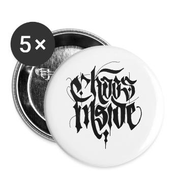 Chaos Inside - Buttons groß 56 mm (5er Pack) - Weiß - Vorne