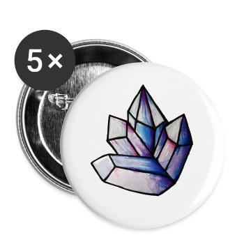 Prismatisches Kristallcluster - Buttons groß 56 mm (5er Pack) - Weiß - Vorne