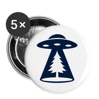 Ufo Entfuehrung Wald Icon - Buttons groß 56 mm (5er Pack) - Weiß - Vorne