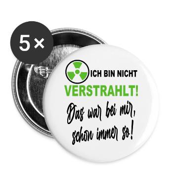 Verstrahlt Ufo Ausserirdische Sprüche Shirt - Buttons groß 56 mm (5er Pack) - Weiß - Vorne