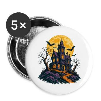 Das Spukhaus auf dem Hügel - Buttons groß 56 mm (5er Pack) - Weiß - Vorne