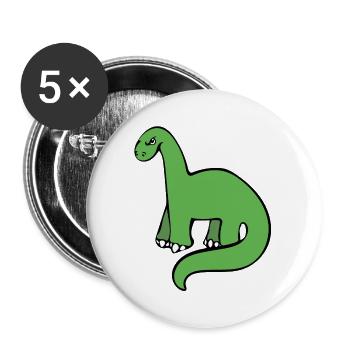 Smaragdgrüner Dino auf Schwarz - Buttons groß 56 mm (5er Pack) - Weiß - Vorne