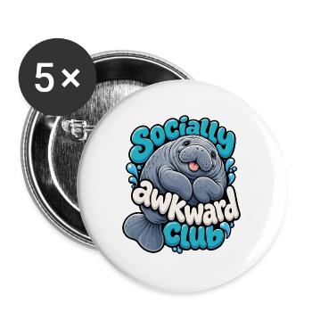 Manati - Buttons groß 56 mm (5er Pack) - Weiß - Vorne