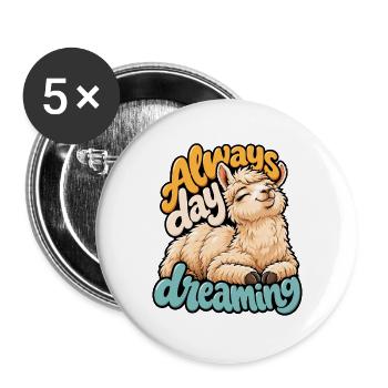Alpaca - Buttons groß 56 mm (5er Pack) - Weiß - Vorne