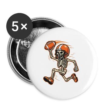 Skeleton-Footballspieler – Fan am Halloween-Spieltag - Buttons groß 56 mm (5er Pack) - Weiß - Vorne