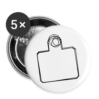 Schneidebrett handgezeichnet - Buttons groß 56 mm (5er Pack) - Weiß - Vorne